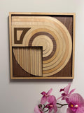 Abstract Laser Cut Wood Art - 3D Layered Wall Decor - Modern Geometric Design