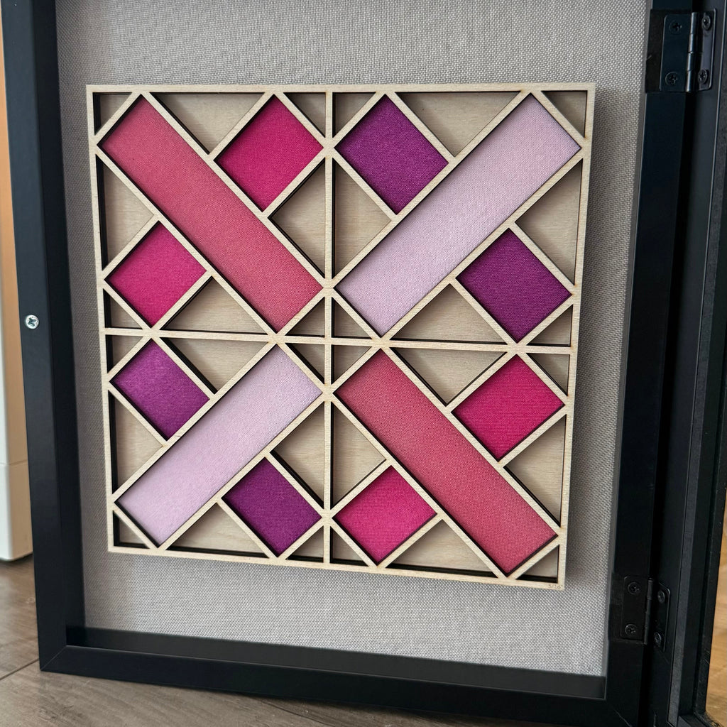 Intersection: Laser Cut Quilt-Like Wall Art | Framed Wood Décor | One of One