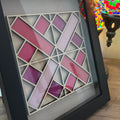 Intersection: Laser Cut Quilt-Like Wall Art | Framed Wood Décor | One of One