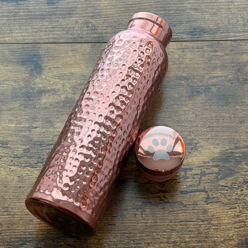 Rosewater | Personalized Hammered Copper Colored Water Bottle 650mL