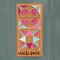 Gathered: Laser Cut Wood Quilt-Like Welcome Sign | Door Decor | One of One
