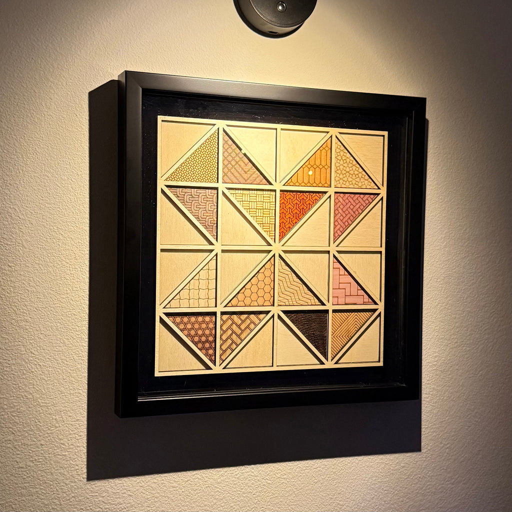 Convergence: Laser Cut Quilt-Like Wall Art | Framed Wood Decor | One of One