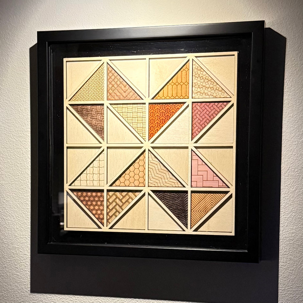 Convergence: Laser Cut Quilt-Like Wall Art | Framed Wood Decor | One of One