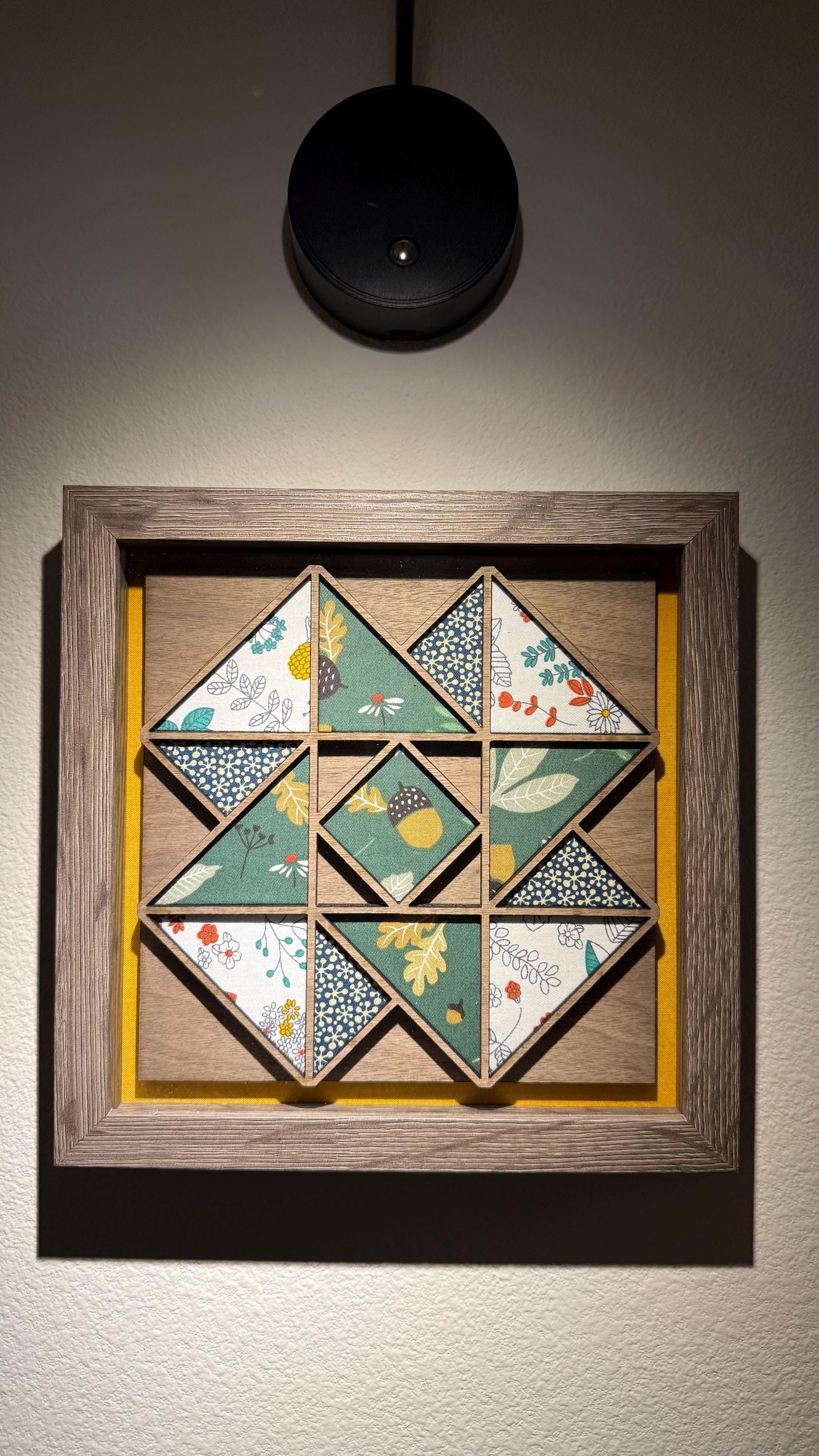 8x8" Quilt Block (Green & Orange)