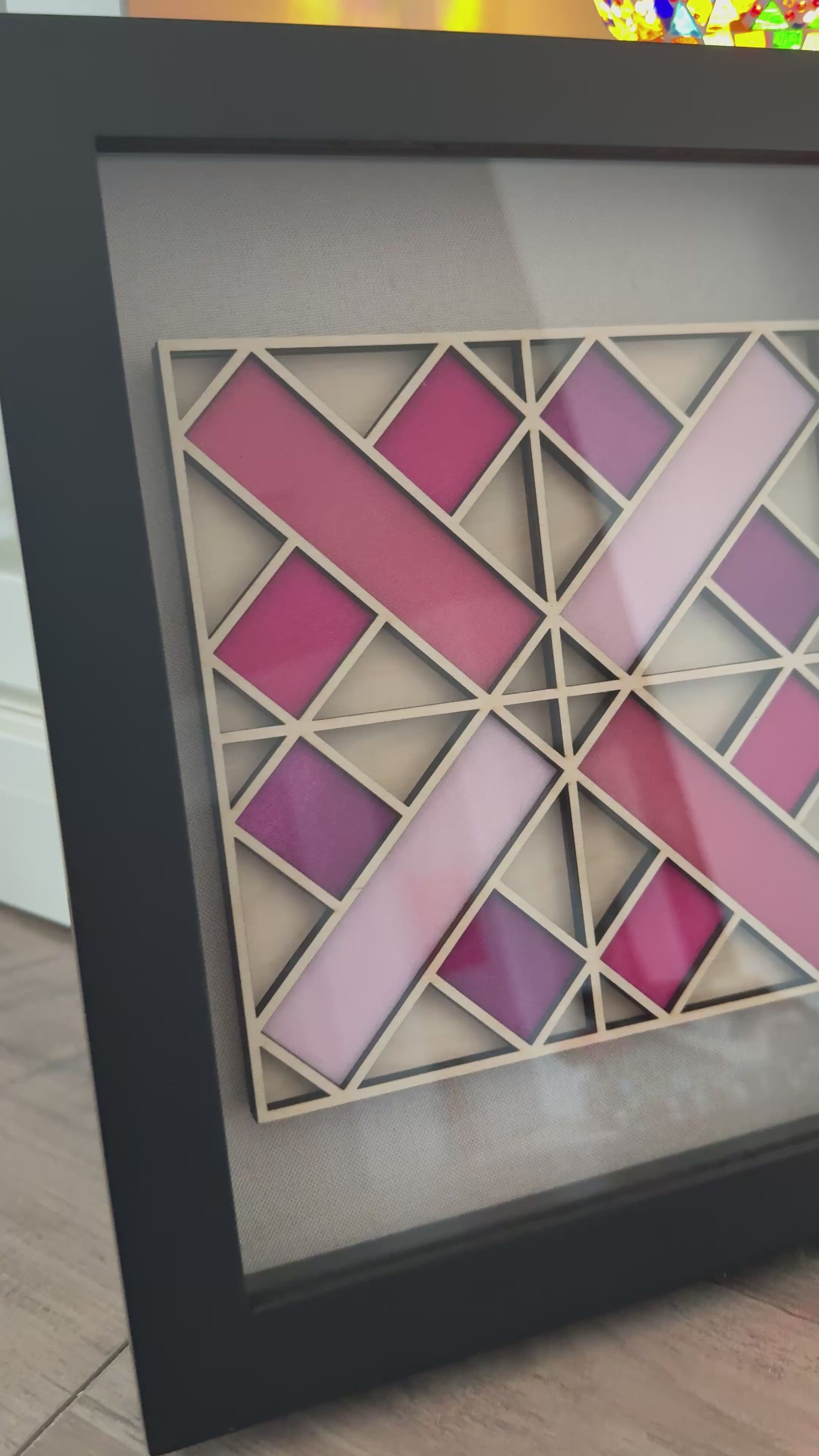 Intersection: Laser Cut Quilt-Like Wall Art | Framed Wood Décor | One of One